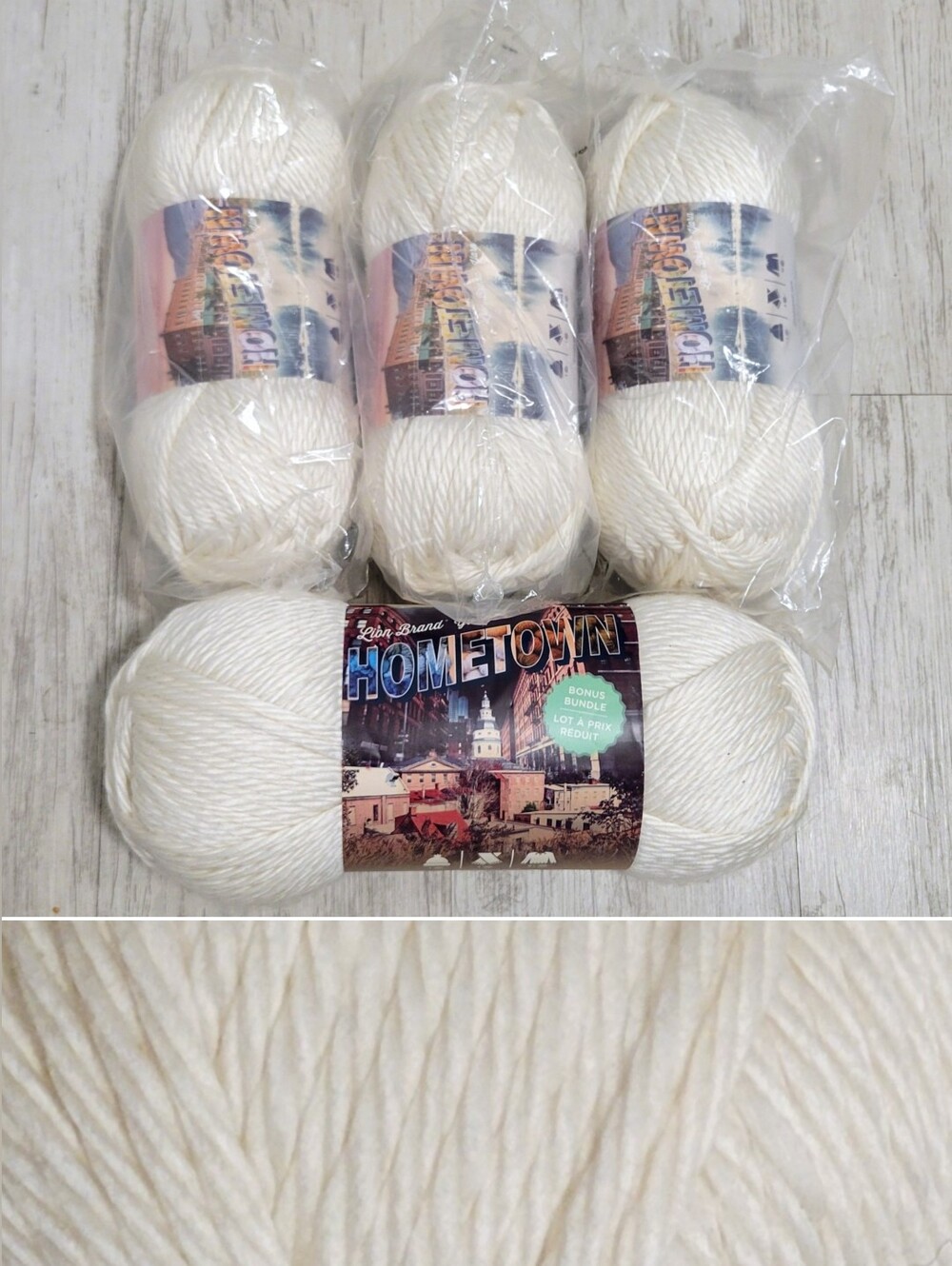 Lion Brand Hometown Yarn Lot – Houston Cream 098 Bulky Chunky Total 25oz/734g